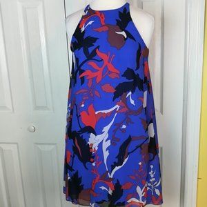 Rachel Rachel Roy blue sheer floral trapeze dress